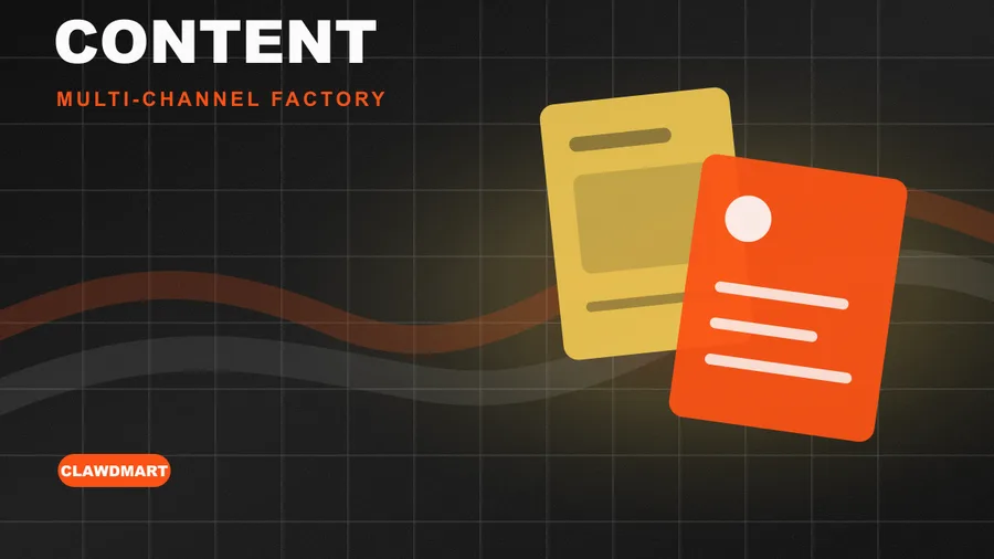 AI Content Factory · ClawdMart 产品图